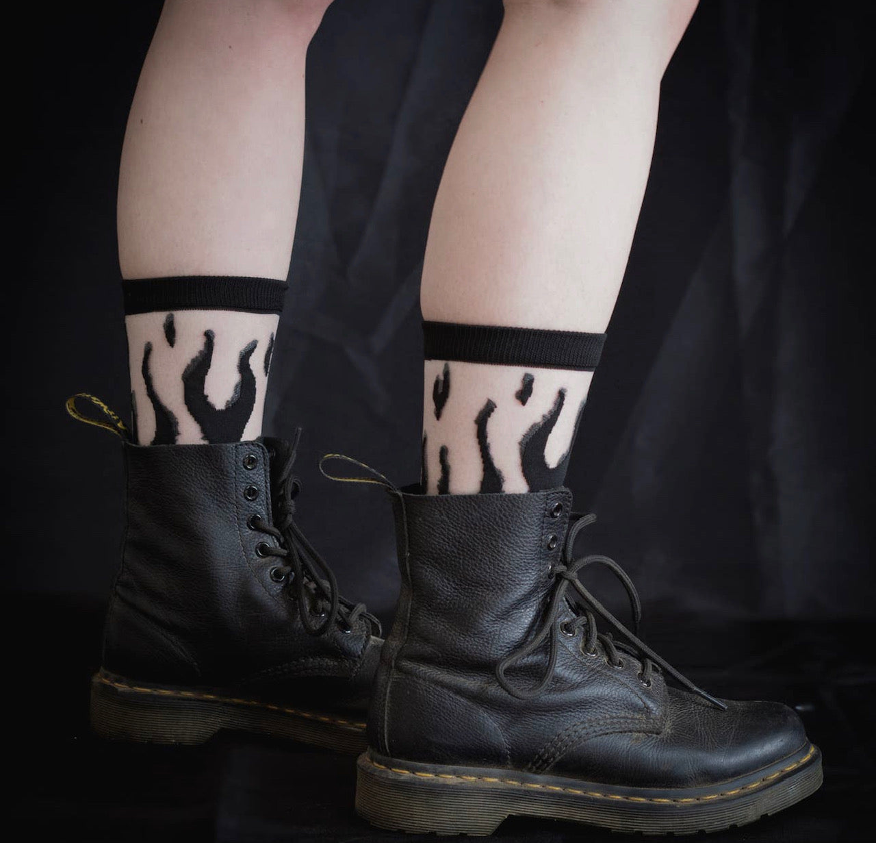 Burned Out Sheer Socks
