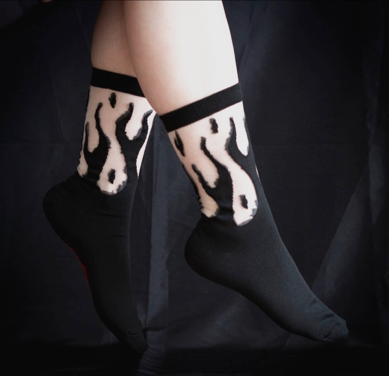 Burned Out Sheer Socks