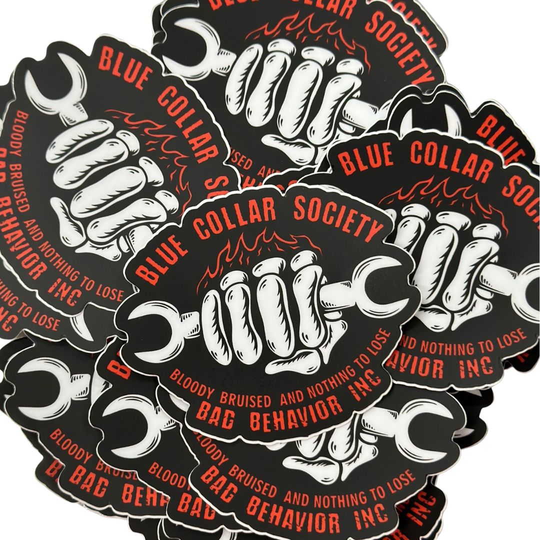 Blue Collar Sticker – badbehaviorinc