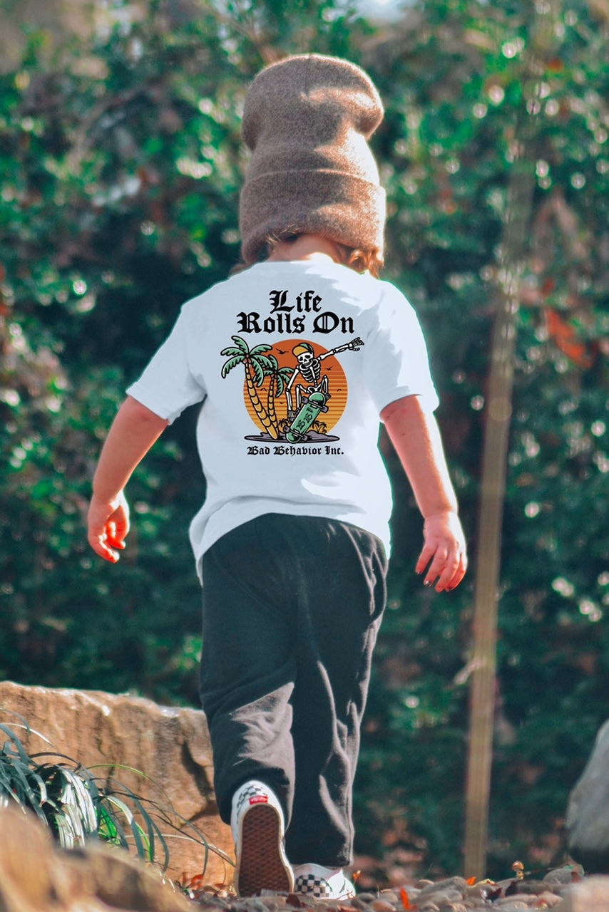 Life Rolls On Baby + Kids Tshirt
